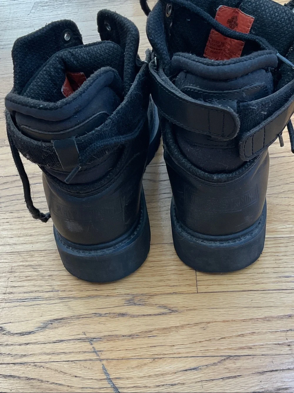 Harley-Davidson Black Leather Lace-Up Work/Motor Cycle Boots